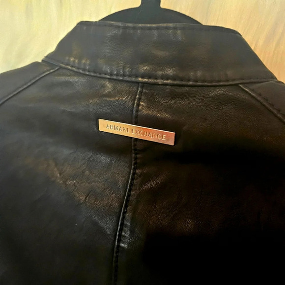 Armani Exchange Blouson Faux Leather Fall Moto Jacket - Picture 7 of 12